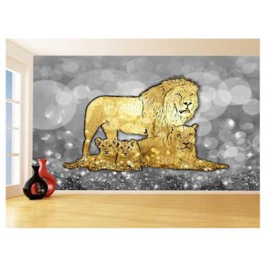 Imagem de Papel De Parede Animais Pop Art Familia Leões 3,5M Pxa436 - Você Decor