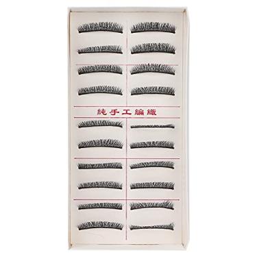 Imagem de Cílios Postiços 3D Feitos À Mão Look Fofo Grosso Cruz Cílios Postiços para Maquiagem Festa Namoro 10 Pares Haste de Fio de Algodão Preto Macio (Sim)