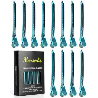 Imagem de Clipes jacaré para penteados, 12 peças, antiderrapantes, sem vestígios, grampos de cabelo com bico de pato à prova de ferrugem, clipes de cachos de jacaré para penteados para salão de beleza e