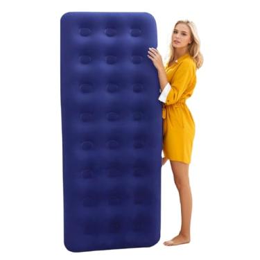 Imagem de LiliGloris Colchão de ar individual ultraconfortável com parte superior flocada - PVC resistente, portátil e enchimento rápido para casa, acampamento e convidados (excluindo ferramentas de inflação