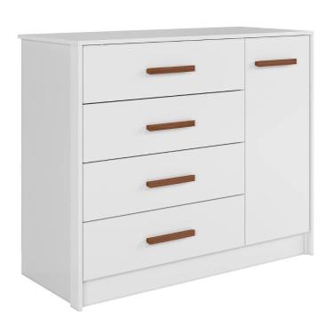 Imagem de Cômoda Para Quarto Infantil 110cm 1 Porta Nelly Branco Z49 - Mpozenato