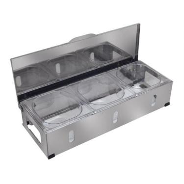Imagem de Condimentadora Pizzarola Profissional Bancada Inox 3 Cubas G23 - AISA 