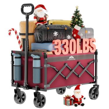 Imagem de RoveStep Carrinho dobrável máximo – Carrinho utilitário resistente, capacidade de 65 L, carga de 172 kg, rodas para todo o terreno, dobra compacta para acampamento, jardim, praia, compras (rosa rosa)