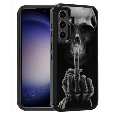 Imagem de FQTBCEARI Projetada para Samsung Galaxy S25, capa protetora de corpo inteiro à prova de choque de 3 camadas de grau militar para Samsung Galaxy S25 5G (6,2 polegadas, 2025), caveira de esqueleto