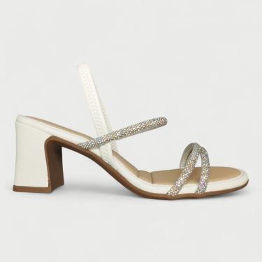 Imagem de Sandália Feminina Mississipi Salto Strass Calce Facil MC414