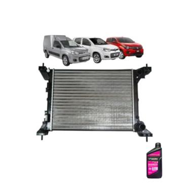 Imagem de Kit Radiador Novo Uno/Pallio Evo 10> Mobi 16> Com Ar + Aditivo Radiador Avançado Concentrado