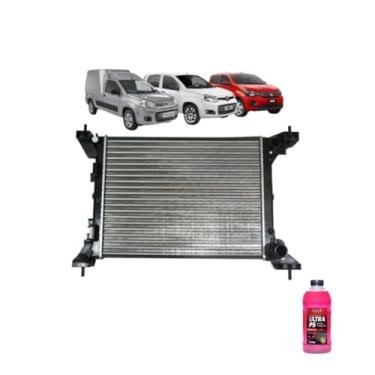 Imagem de Kit Radiador Novo Uno/Pálio Evo 10 Mobi 16 com Aditivo Radnaq T5 Vermelho