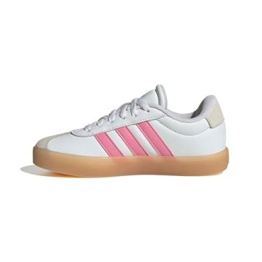 Imagem de adidas Tênis de skate unissex infantil Vl Court 3.0 (infantil), Branco/Rosa Bliss/Alumina, 19