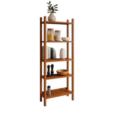 Imagem de Estante Organizador Livreiro Estilo Industrial Madeira Prateleira p/Livros Quarto Sala Cozinha Decoração Ambientes(Nature)