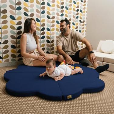 Imagem de Tatame Infantil Flowerpad – Tapete Infantil em Tecido Macio e Acolchoado com Design Modular - Little Duck (Azul)