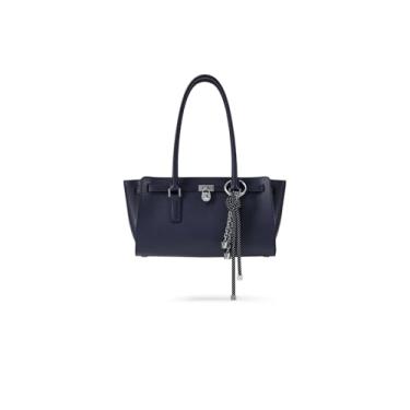 Imagem de Michael Kors Bolsa de ombro pequena Hamilton, ferragens prateadas/couro urbino/azul social