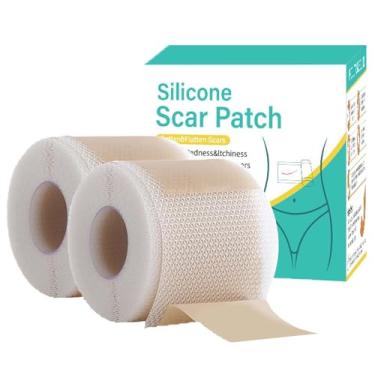 Imagem de Gakonp Fita de silicone para cicatrizes de 4 x 304 cm, fita de silicone para cicatrizes cirúrgicas, queloides, folhas de remoção de queimaduras de acne, reutilizáveis, profissionais