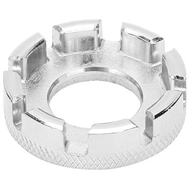 Imagem de Chave de raio de bicicleta de 8 vias, ferramenta de reparo portátil de aço molibdênio com diferentes tamanhos para jantes de rodas, ideal para ajustar raios e corrigir deformação do aro