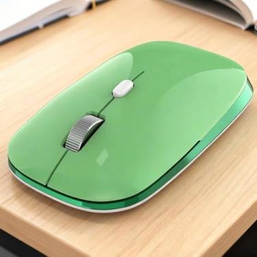 Imagem de Mouse sem fio, mouse sem fio fino silencioso de 2,4 G com receptor USB, 3 ratos de computador ópticos portáteis DPI ajustáveis para laptop, PC, notebook, computador, desktop, Mac (verde)