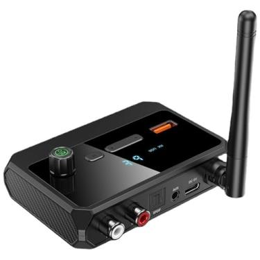 Imagem de Adaptador receptor sem fio de áudio Bluetooth 5.3 suporta AUX/RCA/fibra óptica digital/U Disk