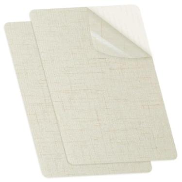 Imagem de TXSN Remendos autoadesivos de reparo de tecido, tamanho grande, 20 x 28 cm, remendos de conserto de móveis de linho, pacote com 2 bege