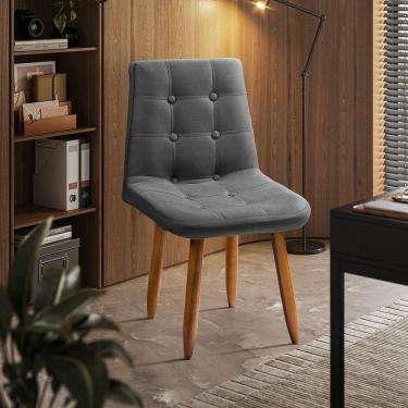 Imagem de Cadeira Poltrona Jade Sala Estar Penteadeira Veludo Chumbo