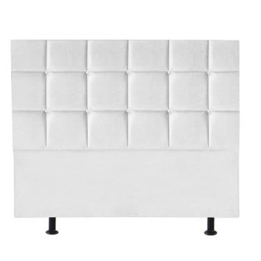 Imagem de Cabeceira Estofada Cama Box Casal 140cm Espanha Corino Branco- Mabe Magazine
