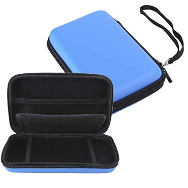 Imagem de KIMISS Conjunto de Bolsa de Armazenamento Portátil EVA de 2 Unidades para 3DS XL - Estojo Rígido para Console de Jogos Com Flanela Resistente a Arranhões, Compartimentos para Acessórios e Slots para Cartões de Jogo (Azul)
