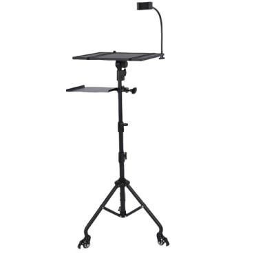 Imagem de Hilitand Suporte de Projetor, Laptop Multifuncional Laptop Tripod Stand de ângulo de Altura Com Rodas Interruptores de Freio para Consoles de Jogos Equipamento Visual Em Casa