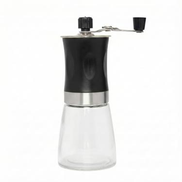 Imagem de Moedor de Café Manual com Manivela Ajuste de Moagem Lâmina Cônica em Cerâmica Vidro e Aço Inox Portátil