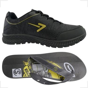 Imagem de Kit Chinelo Masculino e Tenis Box 200 Versatil Antiderrapante Esportiv