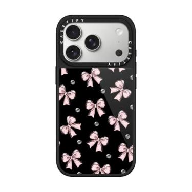 Imagem de CASETiFY Capa Glaze para iPhone 17 Pro [acabamento brilhante/compatível com Magsafe/1,5 m. 1X proteção contra quedas de grau militar] - fita rosa metálica - preta