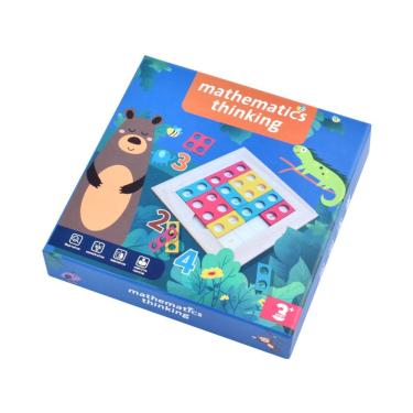 Imagem de Jogo de quebra-cabeça de Tetris de madeira, brinquedo matemático e lógico para crianças
