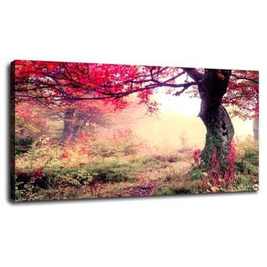 Imagem de Arte de parede paisagem impressão em tela verde pôster azul para casa conjunto de 1 decorações com moldura 50,8 cm x 30,5 cm