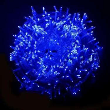 Imagem de Pisca Pisca Led decoração de natal Festas 220V 110V com 100 Leds 10 metros Colorido árvore de natal (Azul (110V),KIT 2 PÇS)