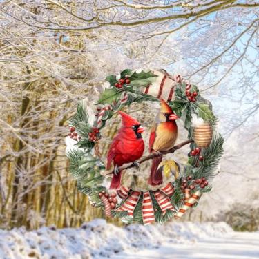 Imagem de Girador de vento de Natal, decoração de jardim ao ar livre, enfeite de pendurar para presente para decoração de férias, quintal, pátio, fazenda, pássaros
