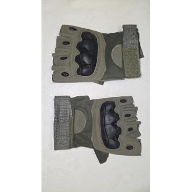Imagem de Luva motociclista ciclista, airsoft, tática meio dedo verde GG