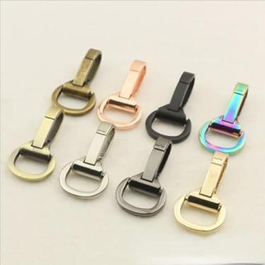 Imagem de 5 peças de metal gancho de pressão gatilho fecho lagosta clipe de mola portão para bolsa de artesanato de couro correia cinto chaveiro (prata)