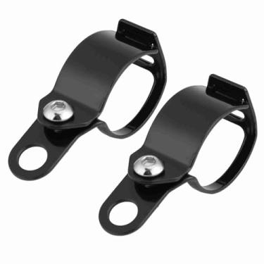 Imagem de Naroote Suporte de Montagem de Luz de Giro para Motocicleta Chapa de Aço Durável Scooter de Garfo Dianteiro de 30-45 Mm para Fácil Instalação e Aparência Moderna 8 * 3 Cm Preto 2 Unidades Adequado
