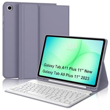 Imagem de Keyboard Case for Samsung Galaxy Tab A11+ Plus 2025 & Galaxy Tablet A9+ Plus 11 Inch 2023 Case with Keypad, for Samsung Tab Keyboard A9+ with Pen Holder, Folio Case with Long Battery Life, Lavender