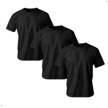 Imagem de Kit 3 Camisetas Masculina 100% Algodão Básica Premium 30.1 - Sem Marca