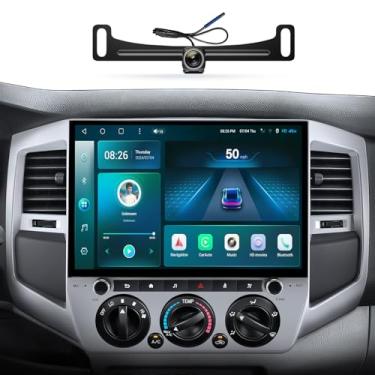Imagem de Rádio estéreo automotivo para Toyota Tacoma 2005-2015, substituição de rádio Tacoma com Android 13, CarPlay, Android Auto, tela sensível ao toque, navegação GPS, WiFi, Bluetooth, FM, AM, 1080P (8G +