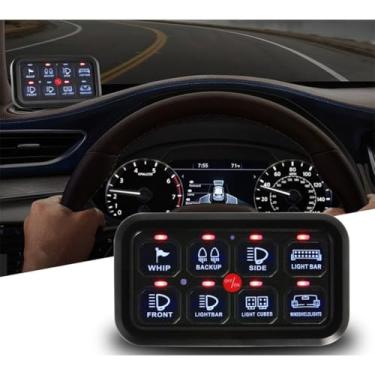 Imagem de Conjunto de interruptor de controle de holofote de modificação de carro Interruptor de botão de painel de 8 vias de 6 vias compatível com Jeep Wrangler UTV RV (8 vias)