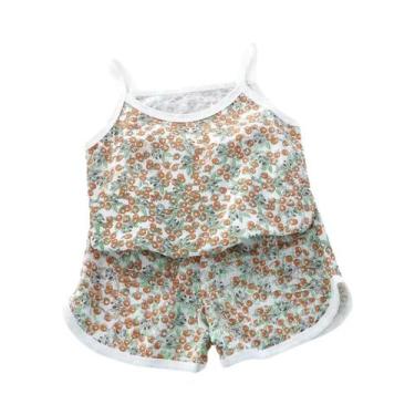 Imagem de Conjunto De Roupas De Verão Para Meninas, Tops Sem Mangas E Shorts, 2 
