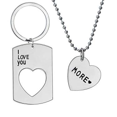 Imagem de Colar combinando para casais I Love You Husband Wife Gift Boyfriend Valentine's Day Gifts, One Size, Metal, Sem Pedra Preciosa