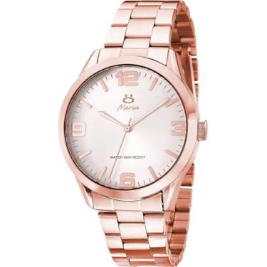 Imagem de Presente Pra Ela: Relógio Feminino Rosé Aço Inox + Caixa Presente * Kit Joias Colar e Brincos Banhados a Ouro 18k