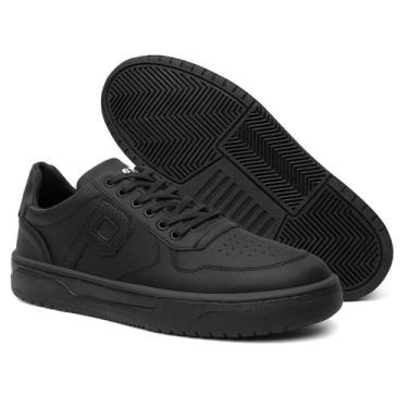 Imagem de Tênis Casual Masculino Sola Costurada Macio Polo Plus 37 Ao 44, Preto,