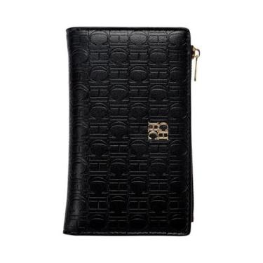 Imagem de Carteira Feminina De Cor Sólida Tri-Fold Luxuosa Moda Longa Porta Moed