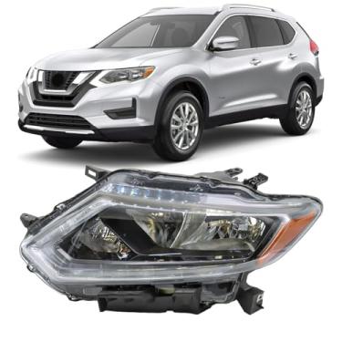 Imagem de Sunhua Farol com LED DRL adequado para Nissan Rogue 2014-2016, par de halogênio do lado do motorista e do passageiro (lado esquerdo/lado do motorista)