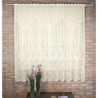 Imagem de Cortina de Renda - Quarto e Sala - Elizabeth - Bege - 3,00m x 2,20m - P/ Varão - Cortilester