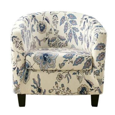 Imagem de CRFATOP Capa de veludo para cadeira de clube com capa de almofada estampada, 2 peças, capas de poltrona, capas de poltrona, macias, laváveis, redondas, capas de sofá para balcão de bar, sala de estar