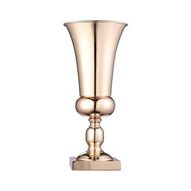 Imagem de Vaso decorativo 2 peças de metal ferro decoração vaso grande adereços festivos estrada chumbo centro de mesa vaso criativo para mesa de casamento casa vaso de flores prata e dourado (cor: A1) (prata)