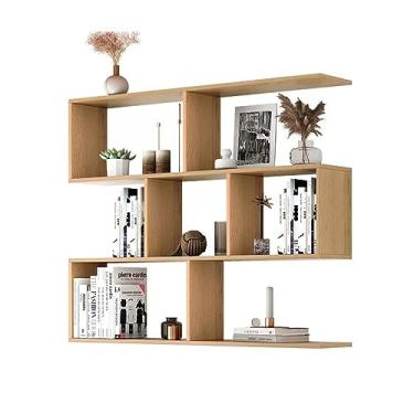 Imagem de Prateleiras de parede 3 camadas de parede de madeira antiga prateleira de armazenamento para quarto sala de estar, fácil de instalar (natureza-120 * 97 * 20 cm)