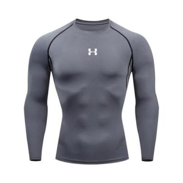 Imagem de Camiseta De Compressão Masculina De Manga Longa Para Corrida, Academia
