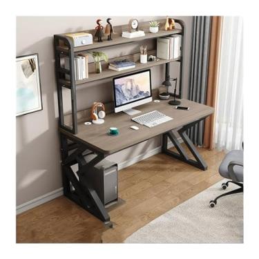 Imagem de CFGH6FDF Mesa de computador doméstico, desktop, escritório doméstico, combinação de gabinete, escritório de aprendizagem e jogos (cinza, 160 x 60 x 170 cm)